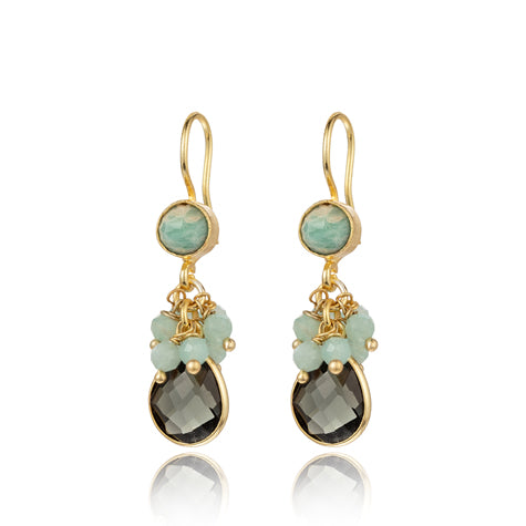 Bella Earring - Amazonite Drops + Beads