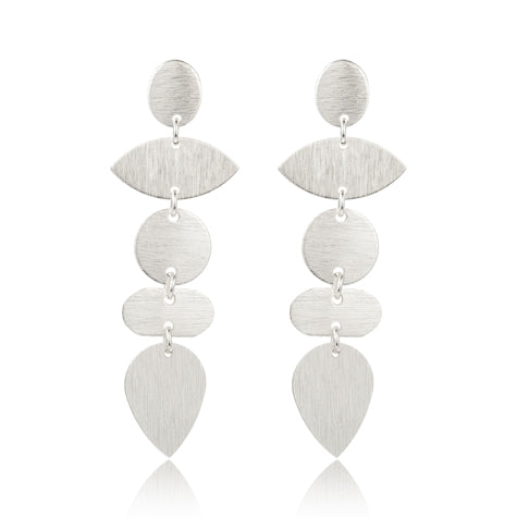 Gemma Earring - Shapes Drop - Silver