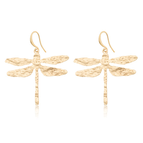 Dragonfly Earring - Gold Drops