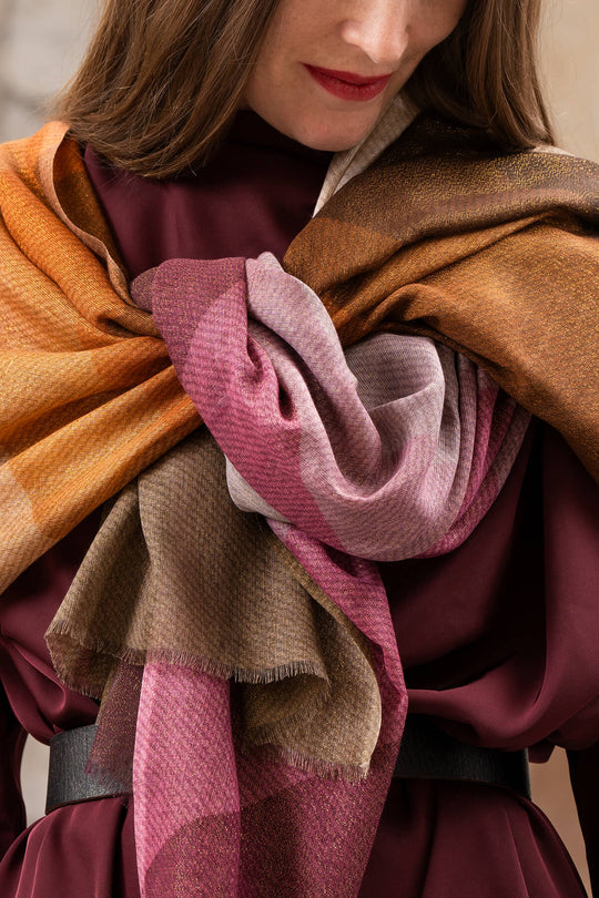 Yoko - Florence Cotton / Modal - Orange Burgundy