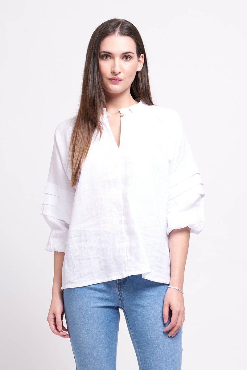 Foil  - In The Fold Blouse - White