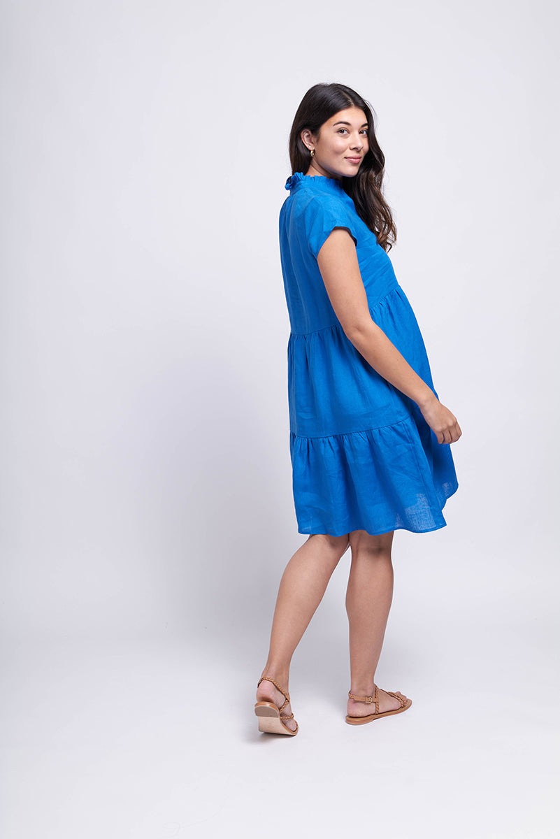 FOIL - Top Tier Dress - Azure