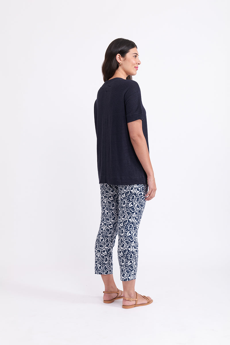 Foil - Fuss Free 7/8 Taper Pant - BFF Navy