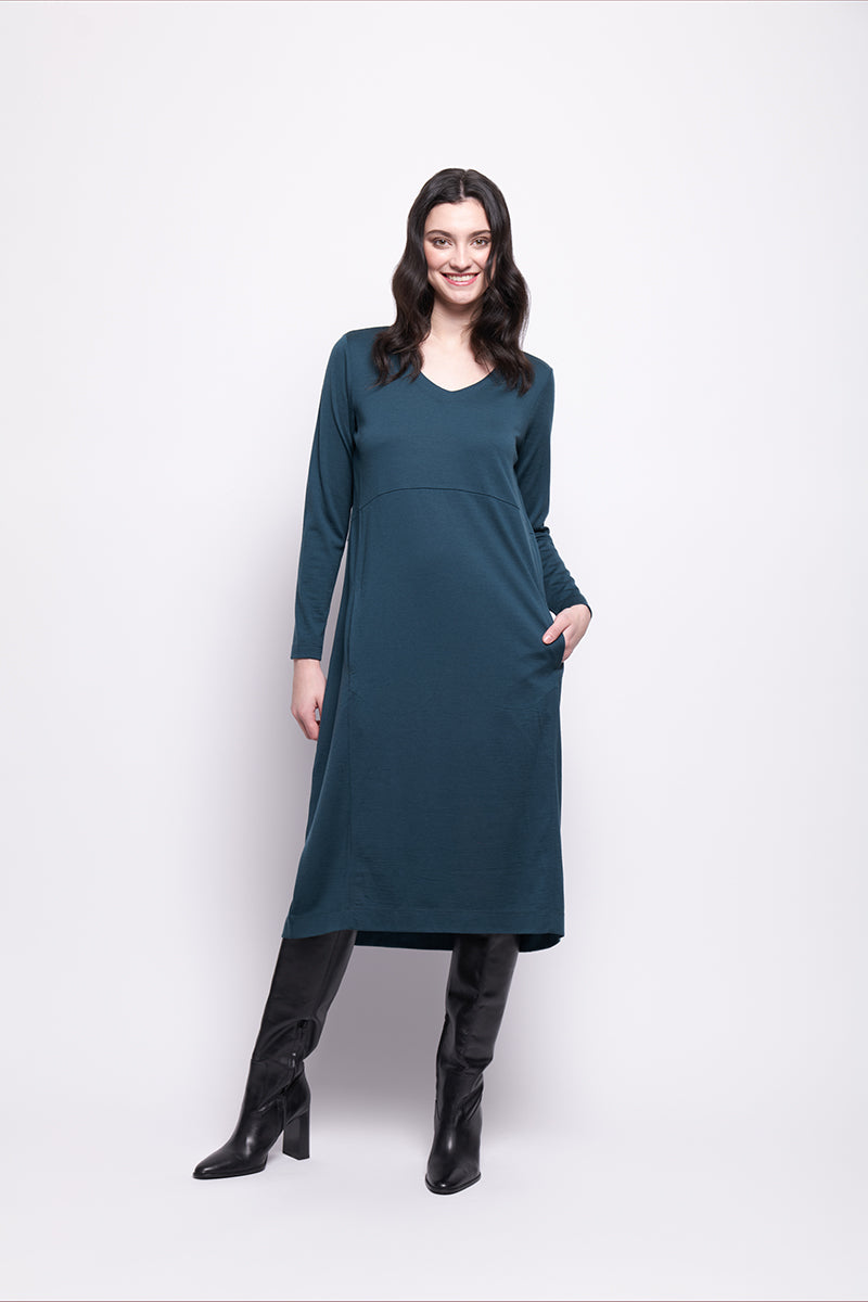 Foil  - Line Dance Merino Dress - Future Dusk