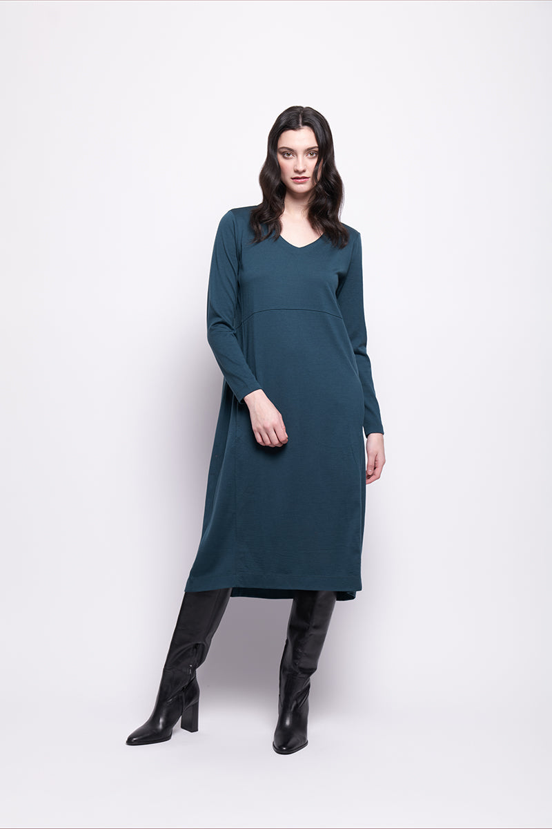 Foil  - Line Dance Merino Dress - Future Dusk