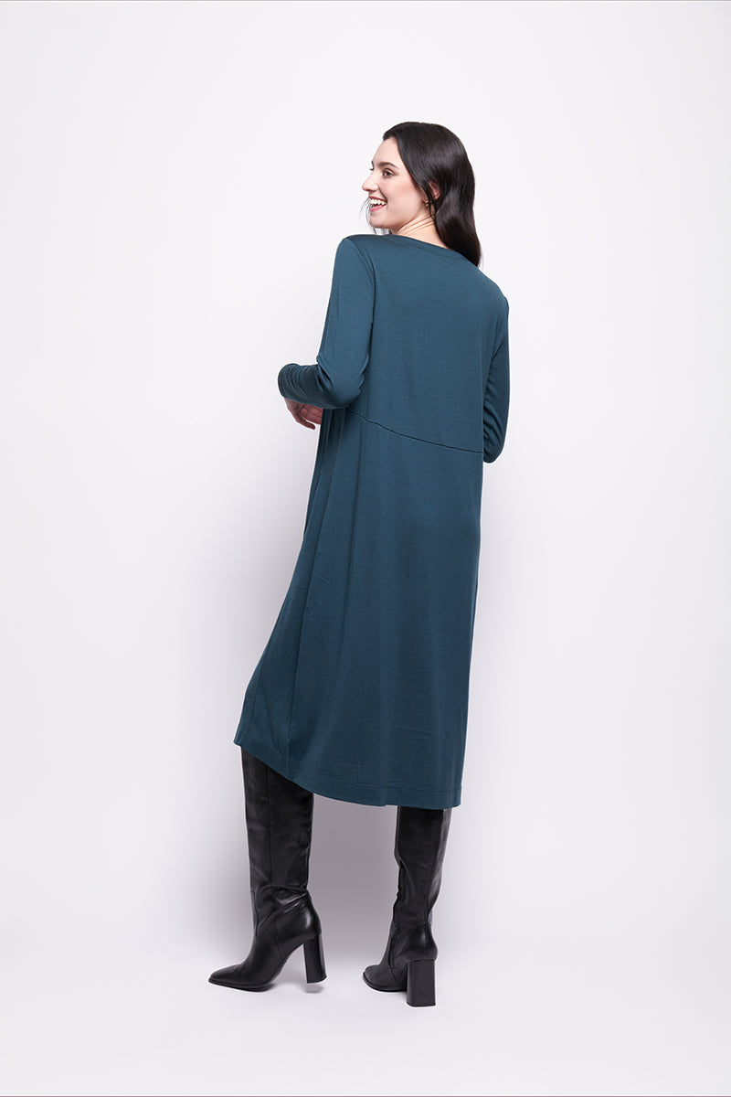 Foil  - Line Dance Merino Dress - Future Dusk