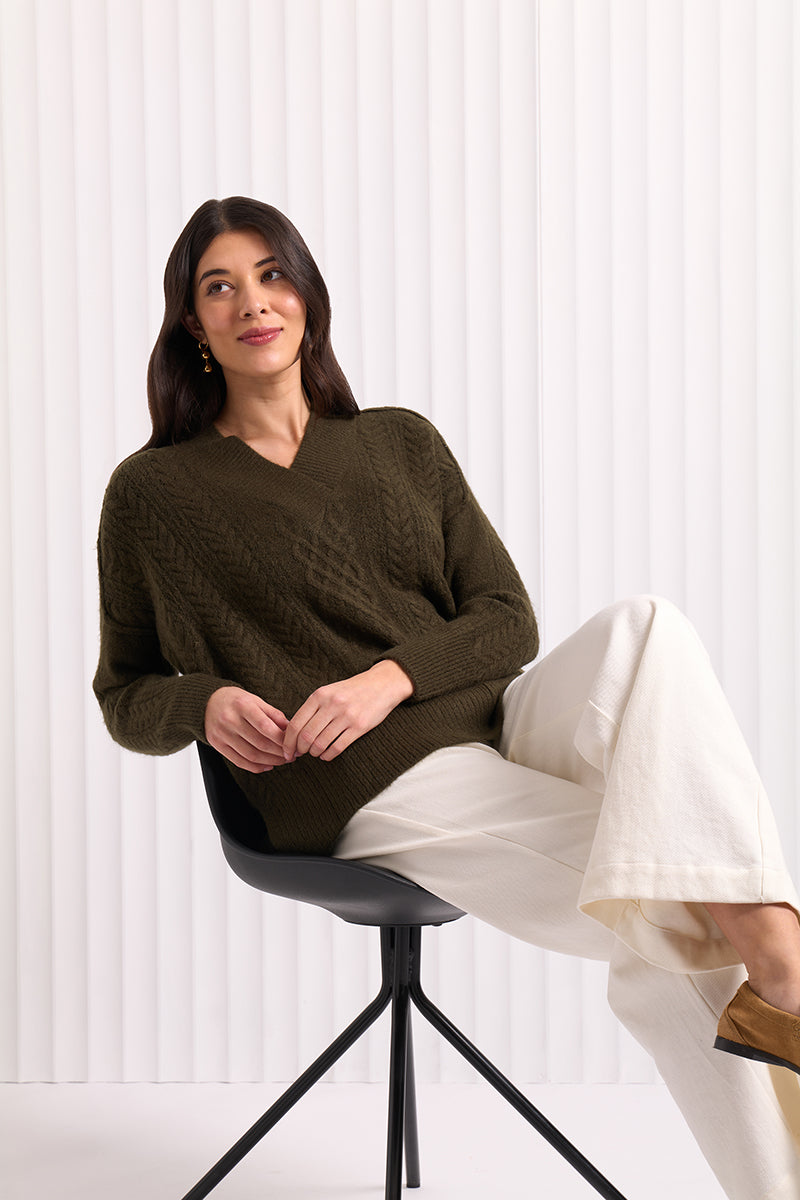 Foil  - She&#39;s a Purla Sweater - Tapenade