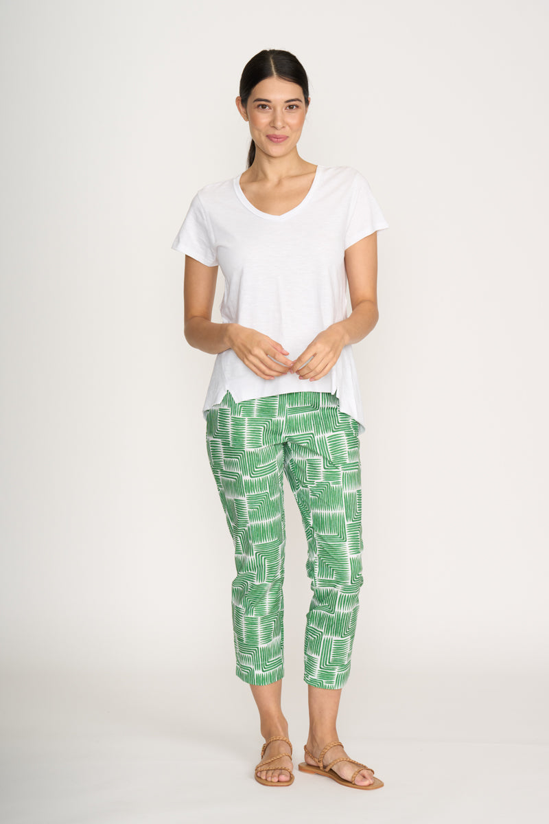 Foil - Fuss Free 7/8 Taper Pant - Lush Leaves