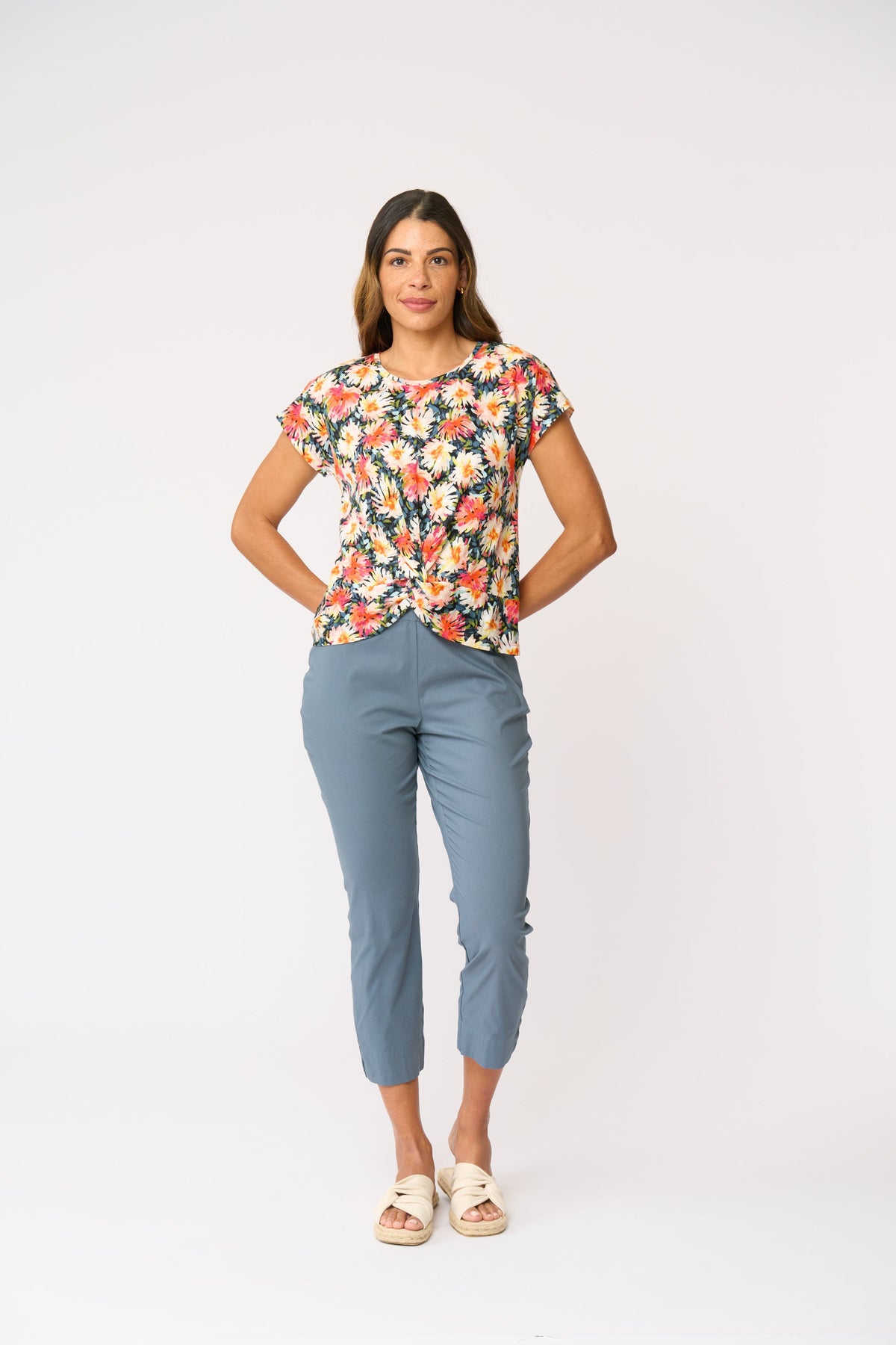 Foil - Fuss Free 7/8 Taper Pant - Ocean View