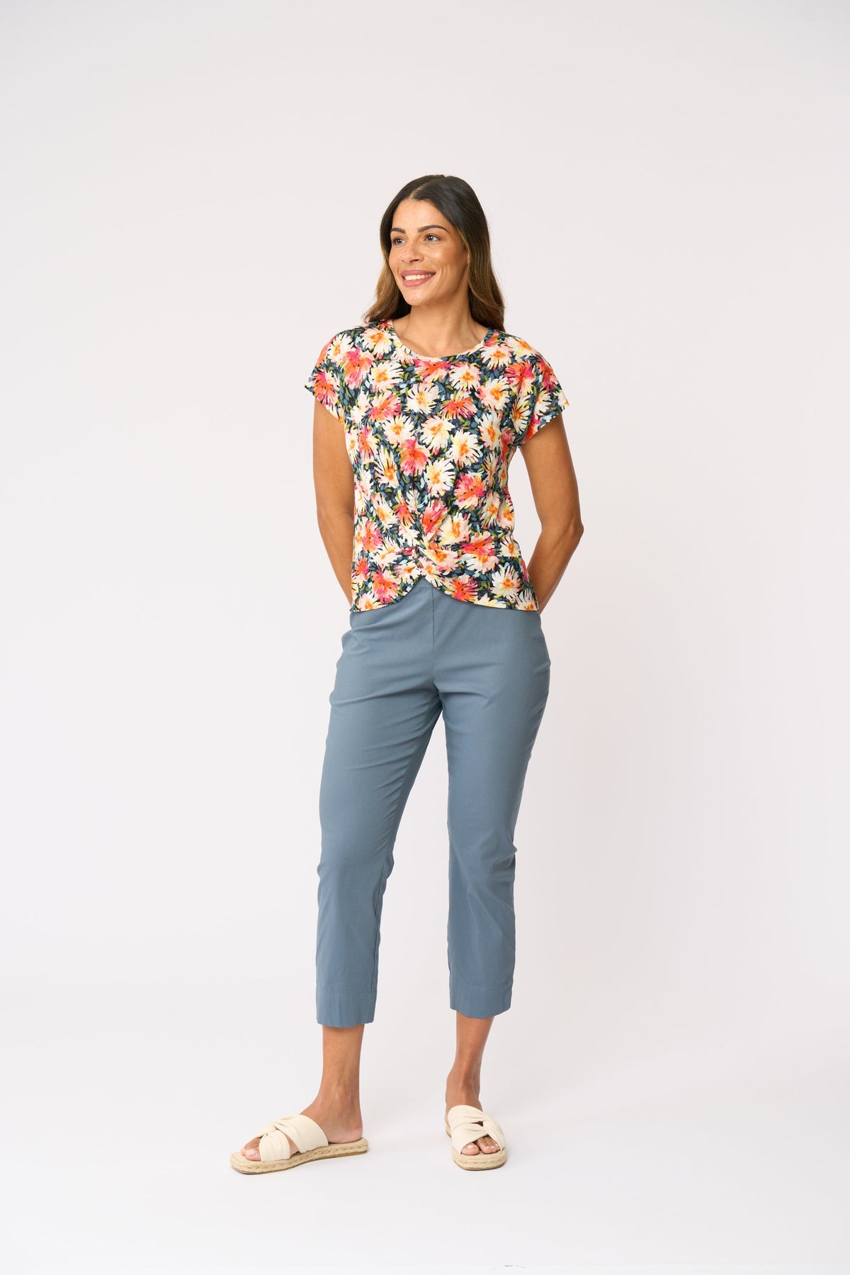 Foil - Fuss Free 7/8 Taper Pant - Ocean View