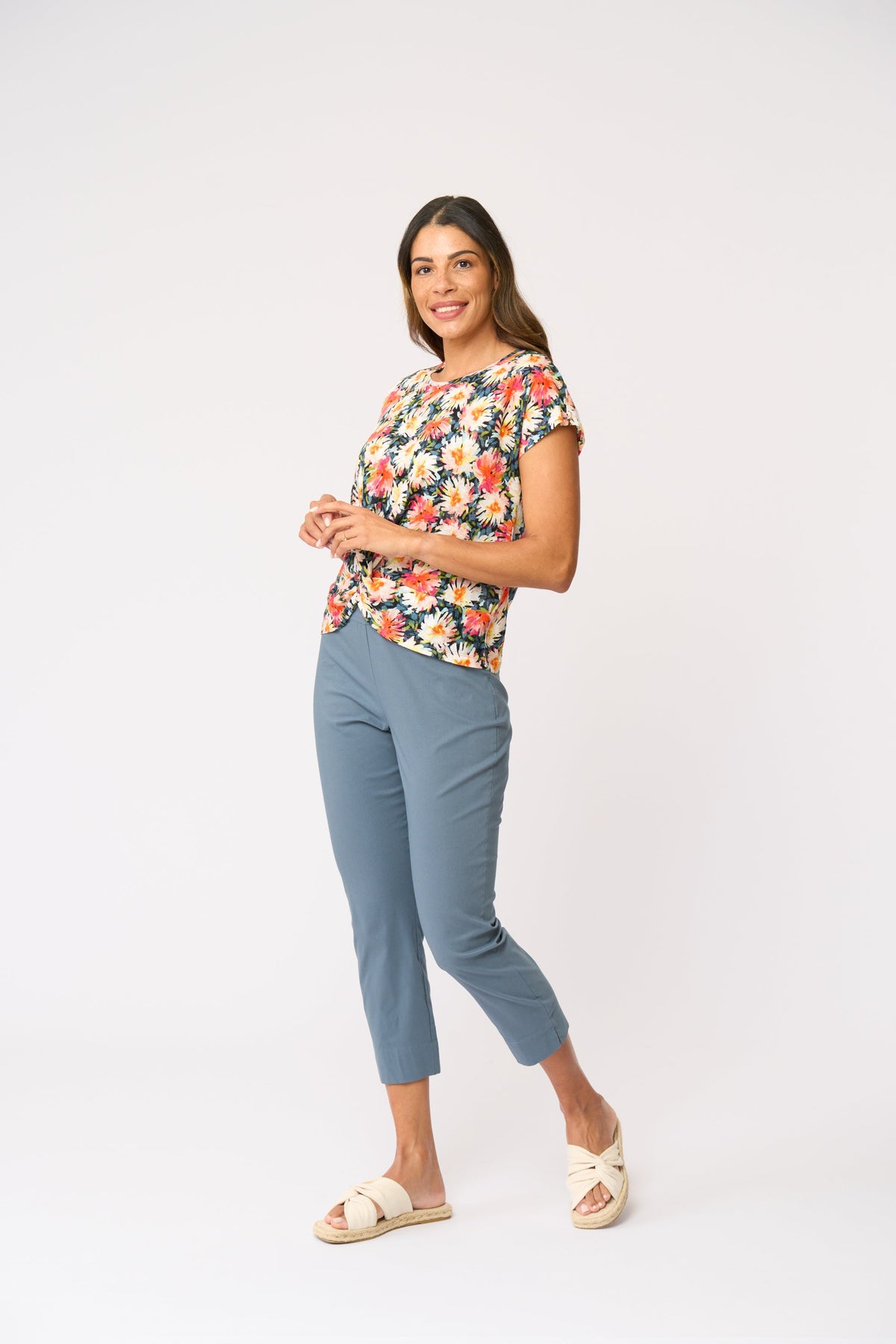 Foil - Fuss Free 7/8 Taper Pant - Ocean View