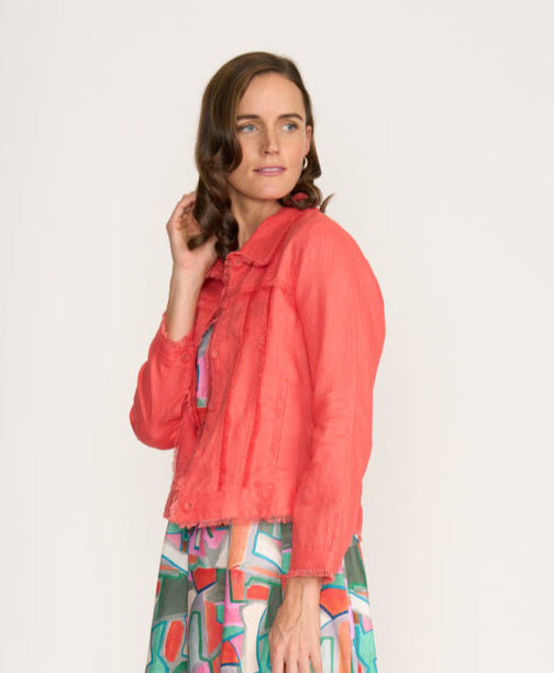 Foil  - Hey Mr DJ Linen Jacket - Melon