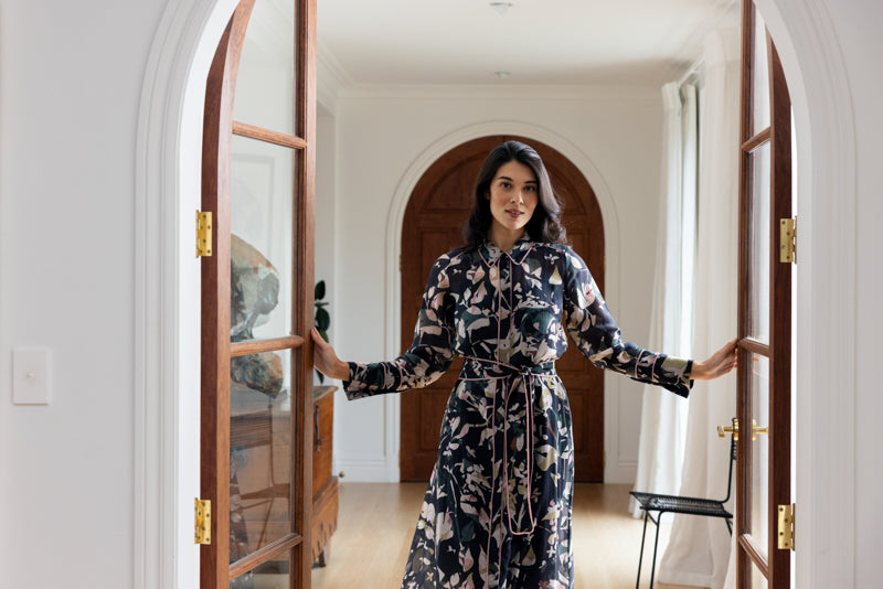 FOIL - Pipe Up Shirt Dress - Shadow Leaf