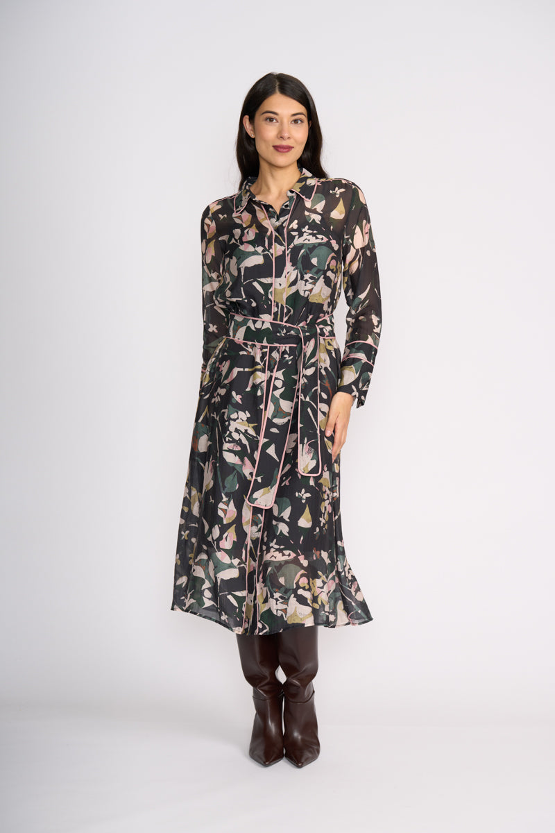 FOIL - Pipe Up Shirt Dress - Shadow Leaf