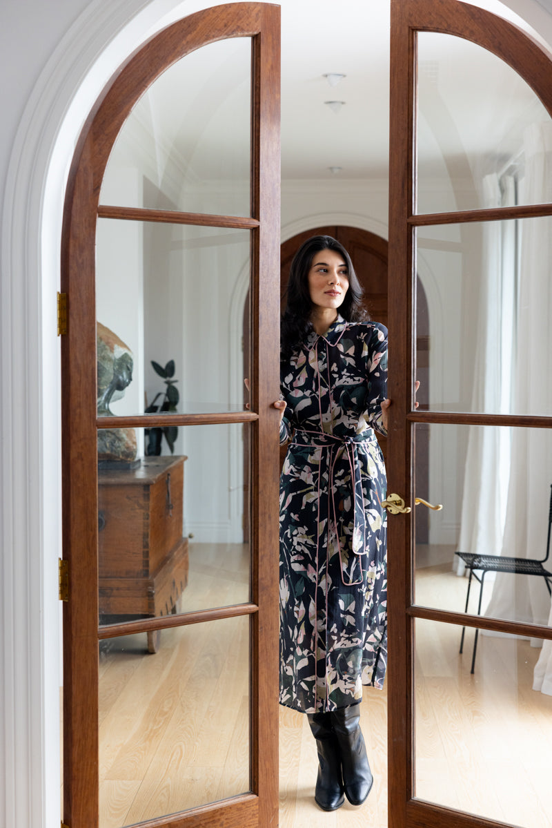 FOIL - Pipe Up Shirt Dress - Shadow Leaf