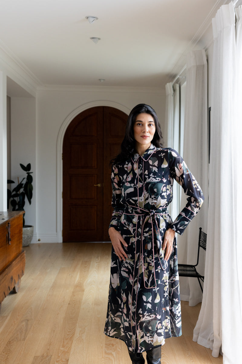 FOIL - Pipe Up Shirt Dress - Shadow Leaf