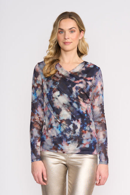 Foil  - Sheer Fun Wrap Top - Smudge