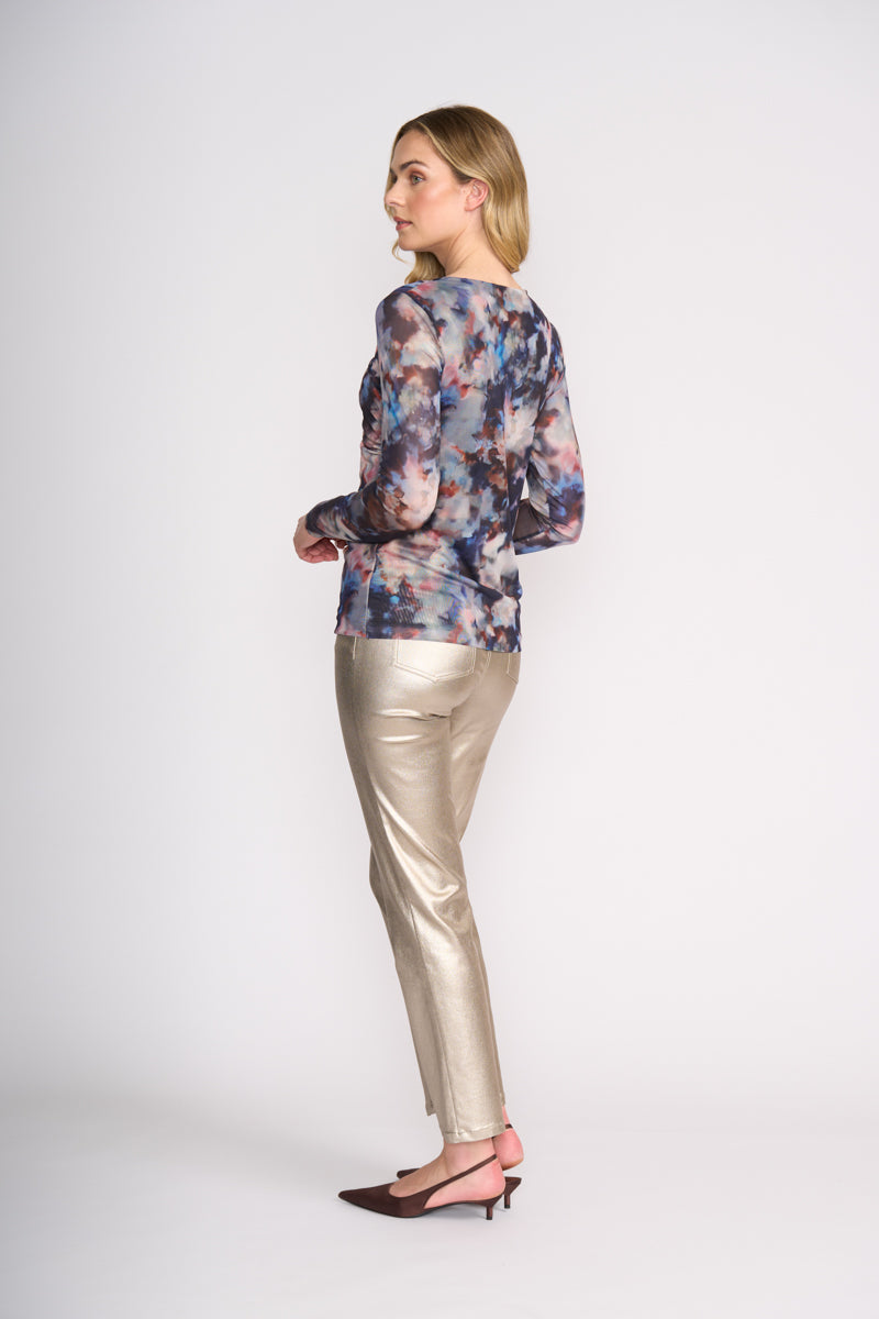 Foil  - Sheer Fun Wrap Top - Smudge