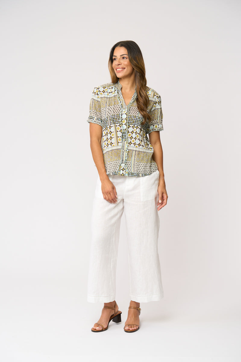 Foil  - Crushing it Cap Sleeve Shirt - Patchwork