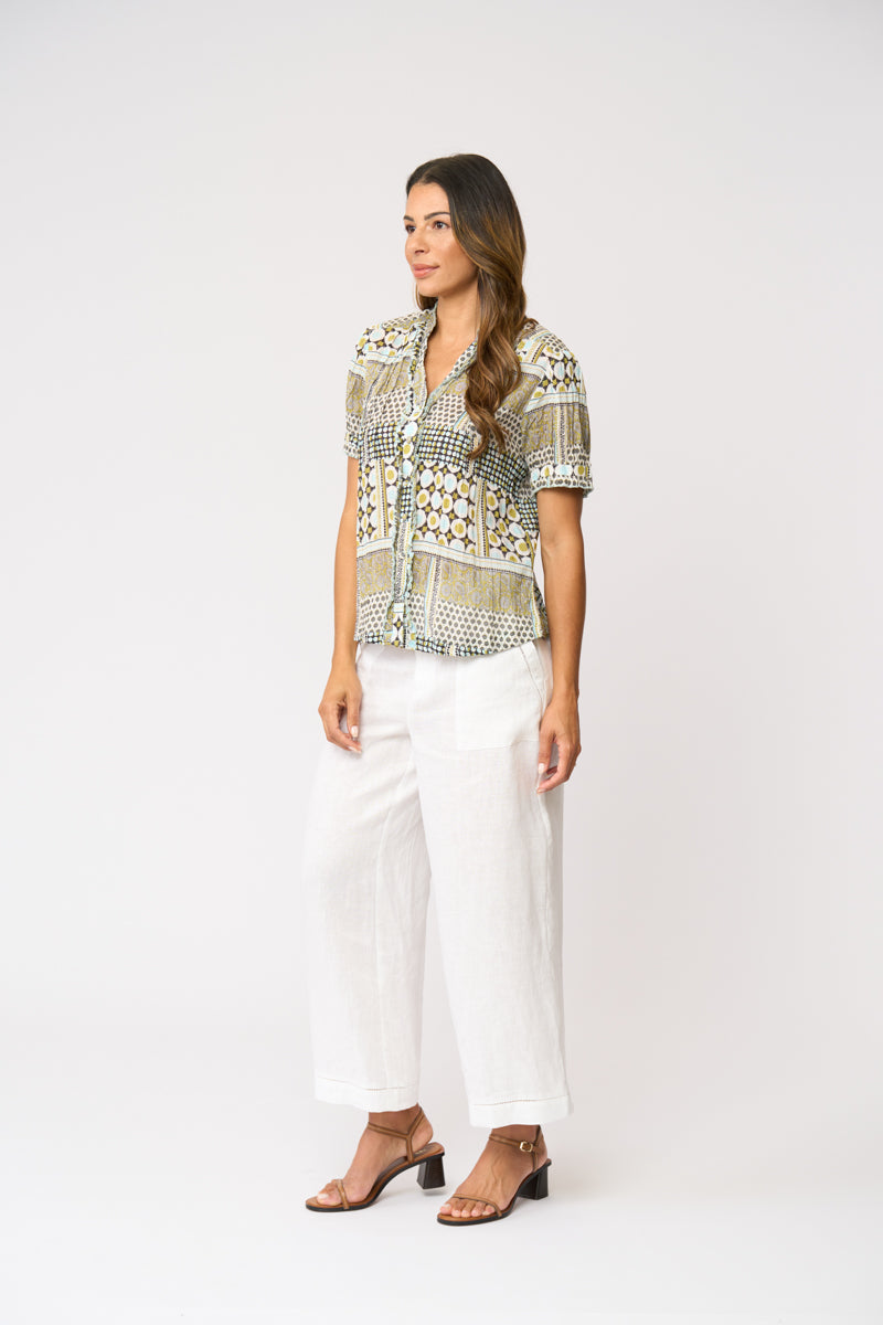 Foil  - Crushing it Cap Sleeve Shirt - Patchwork