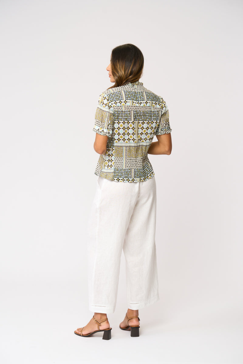Foil  - Crushing it Cap Sleeve Shirt - Patchwork