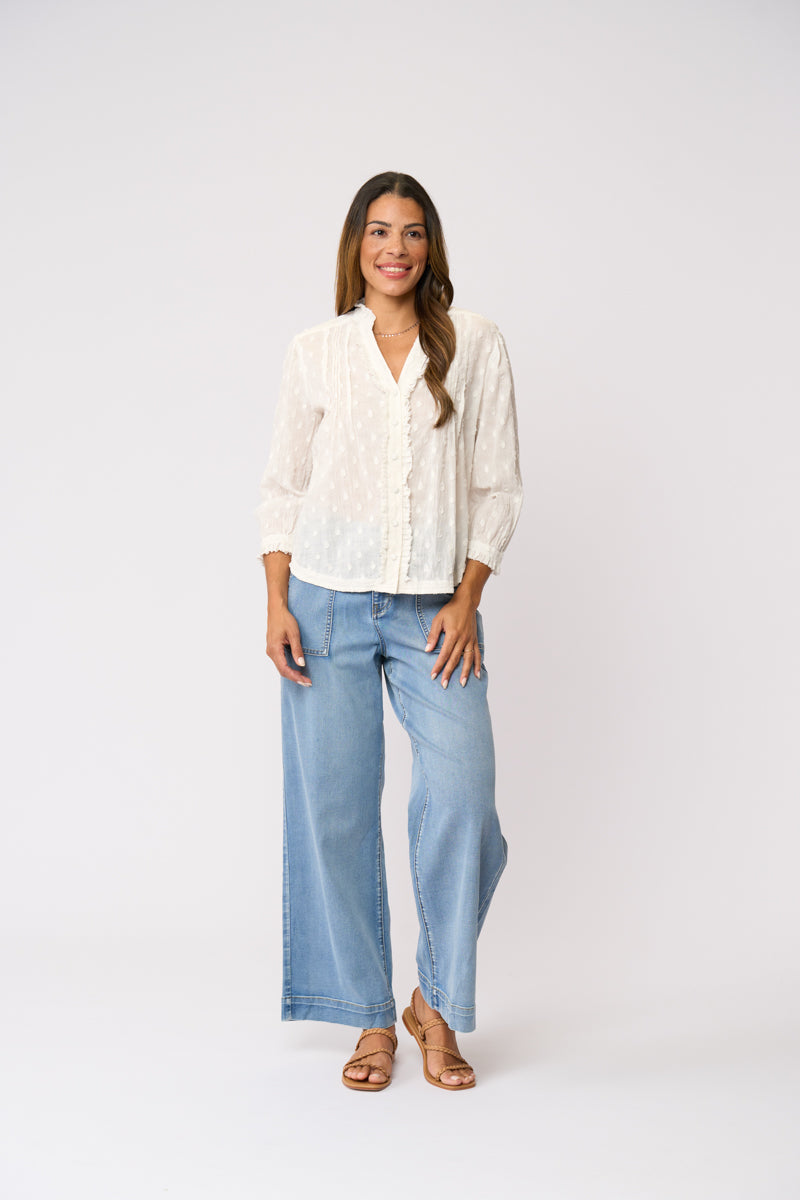 Foil  - Crushing it 3/4 Sleeve Shirt - White