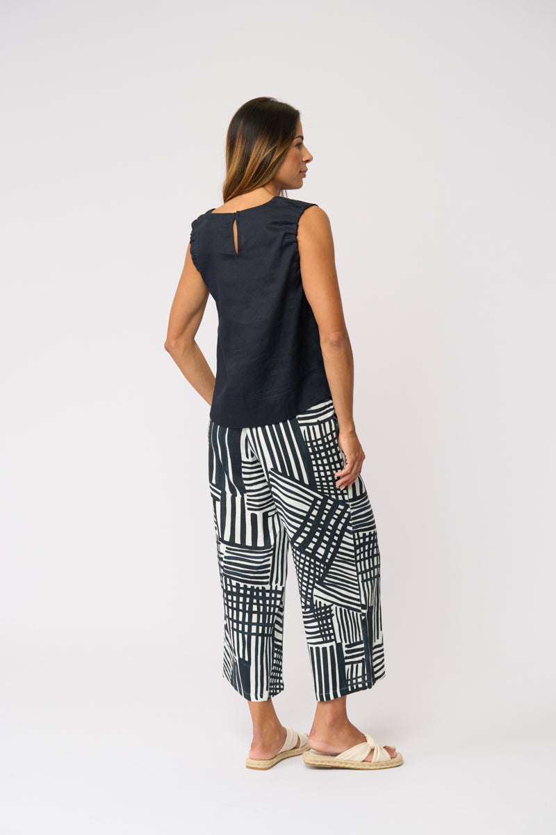 Foil - Braidy Bunch Top - Navy