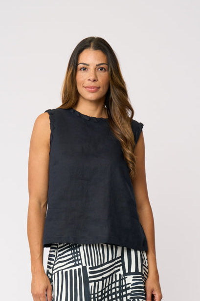 Foil - Braidy Bunch Top - Navy