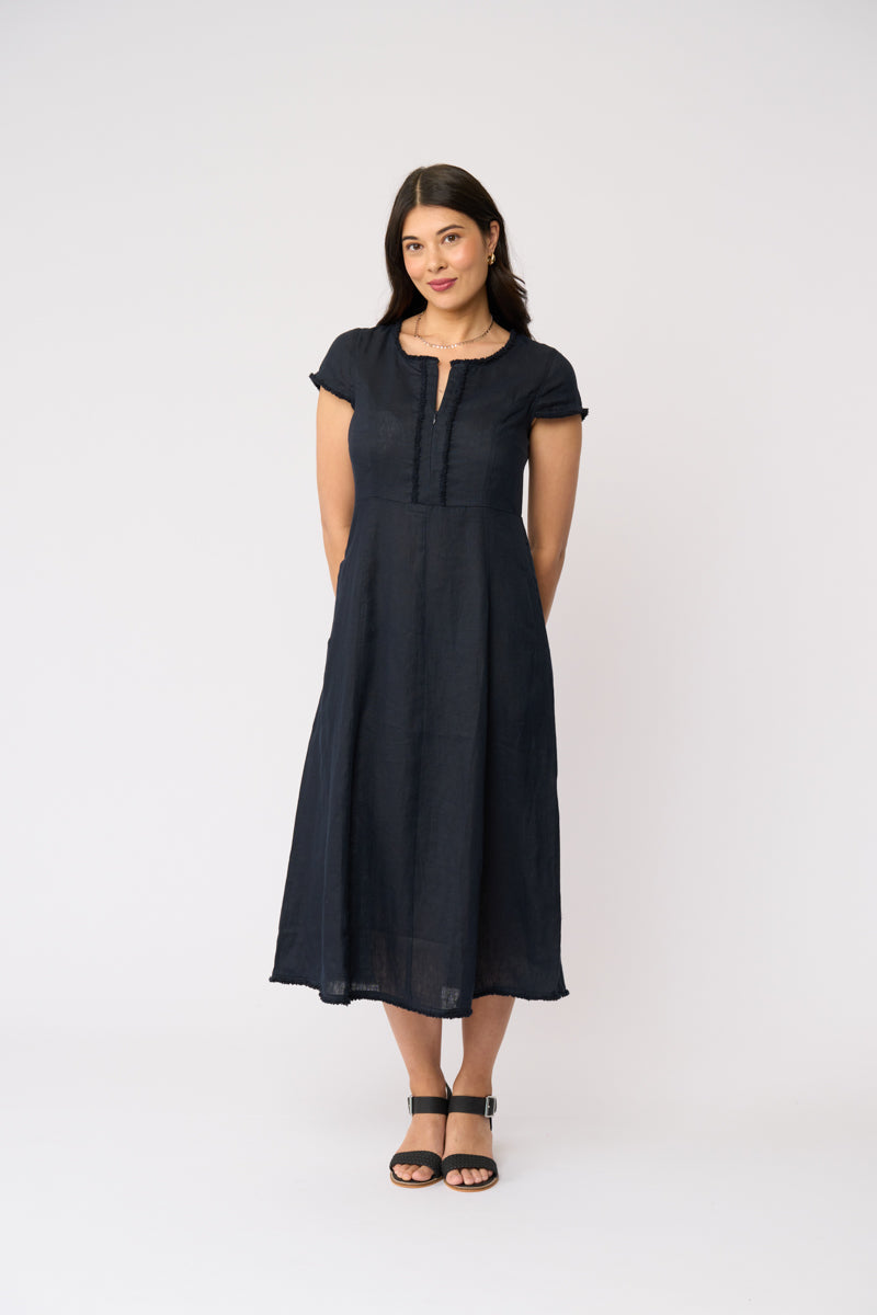 FOIL - On The Fringe Dress - Navy