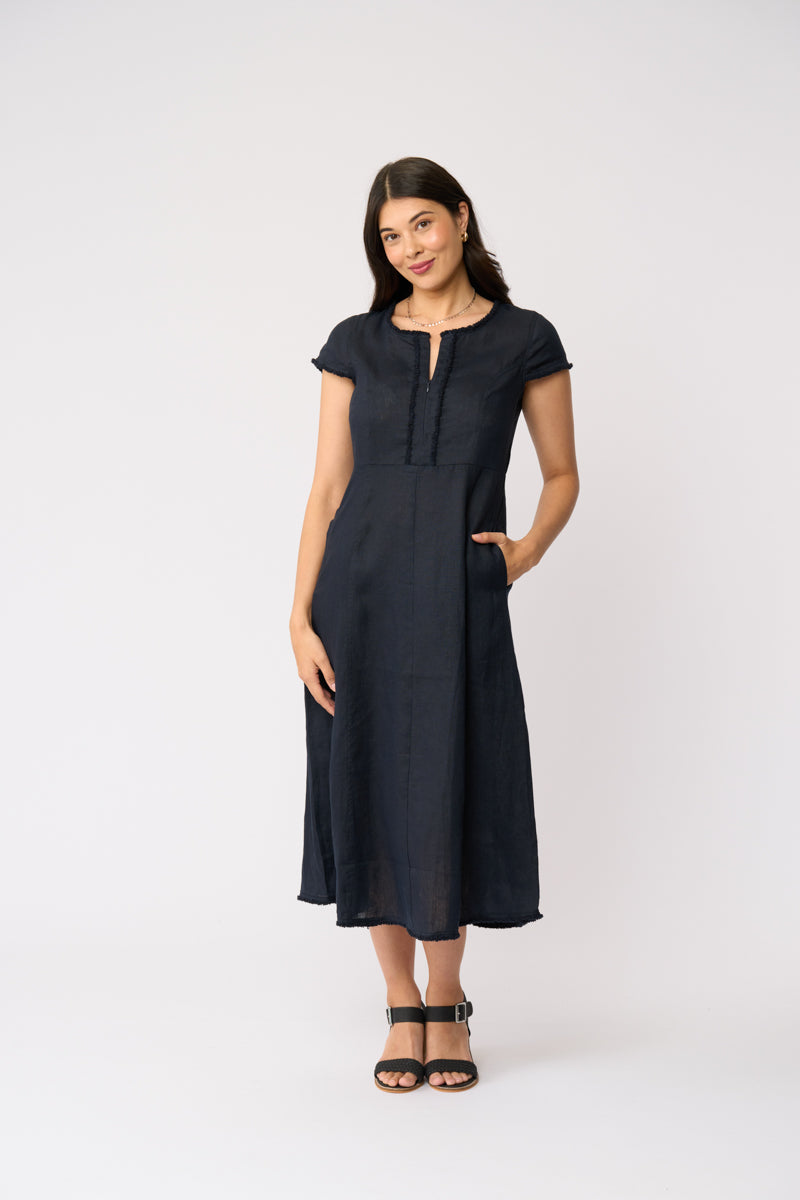 FOIL - On The Fringe Dress - Navy