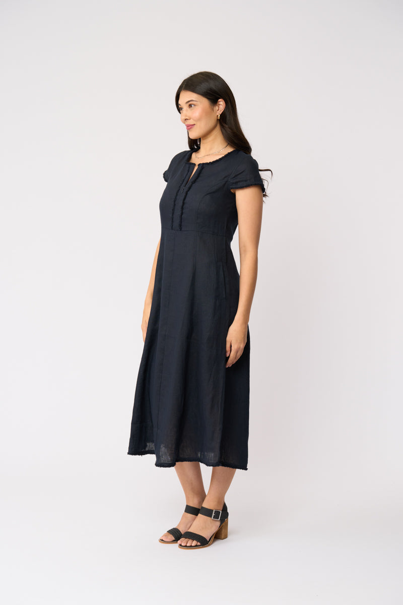 FOIL - On The Fringe Dress - Navy
