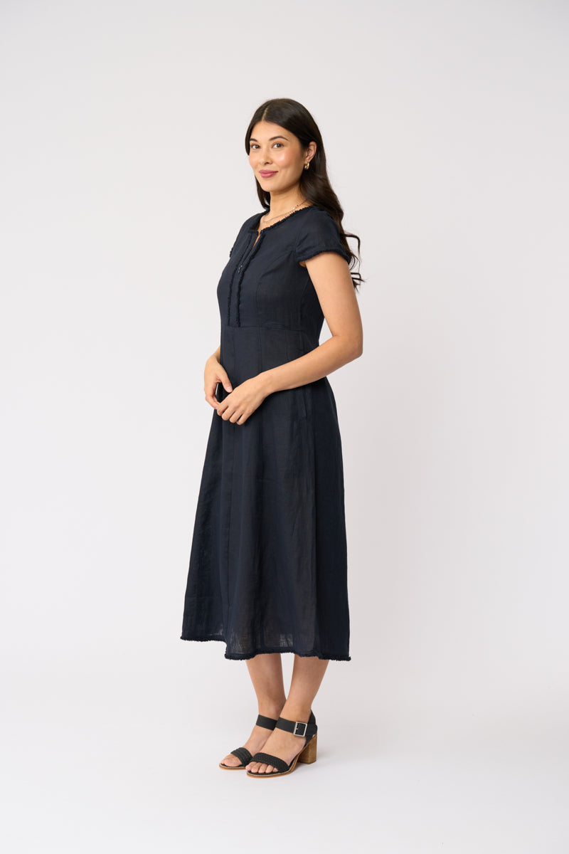 FOIL - On The Fringe Dress - Navy