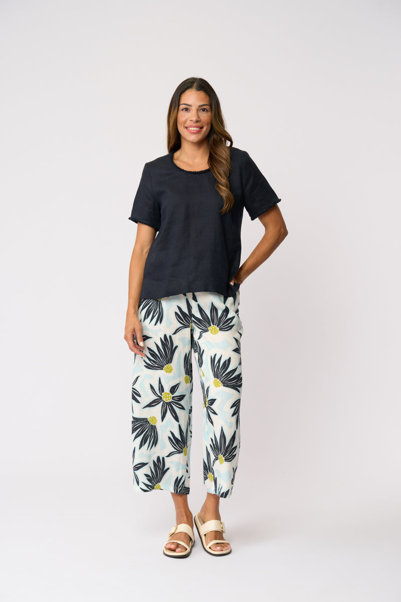 Foil  - Benefits Scoop Top -  Navy