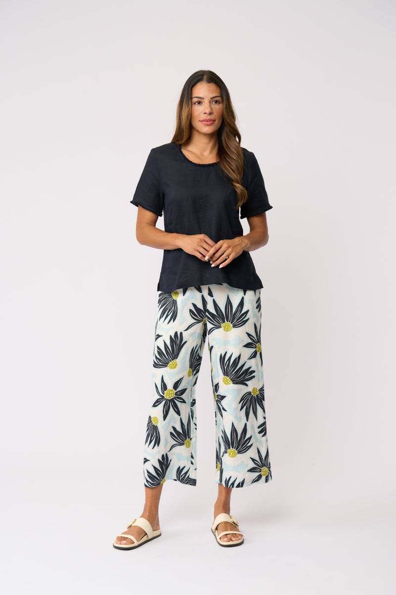 Foil  - Benefits Scoop Top -  Navy