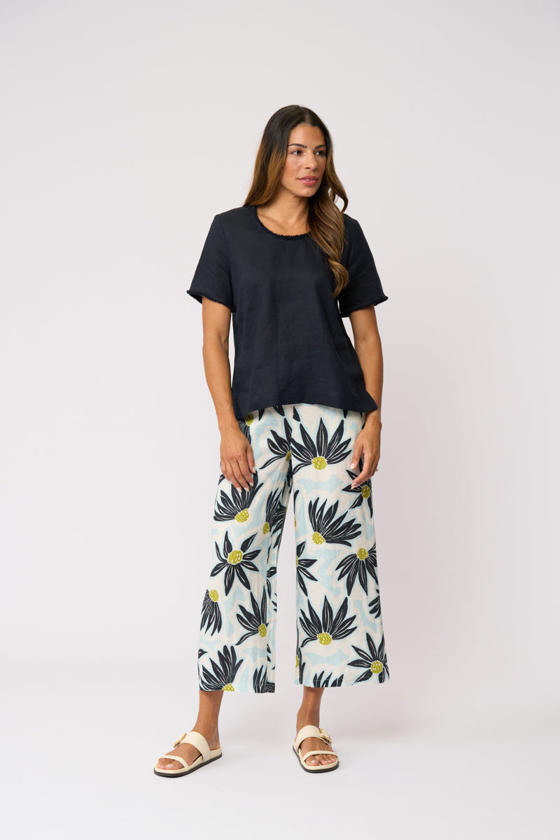 Foil  - Benefits Scoop Top -  Navy