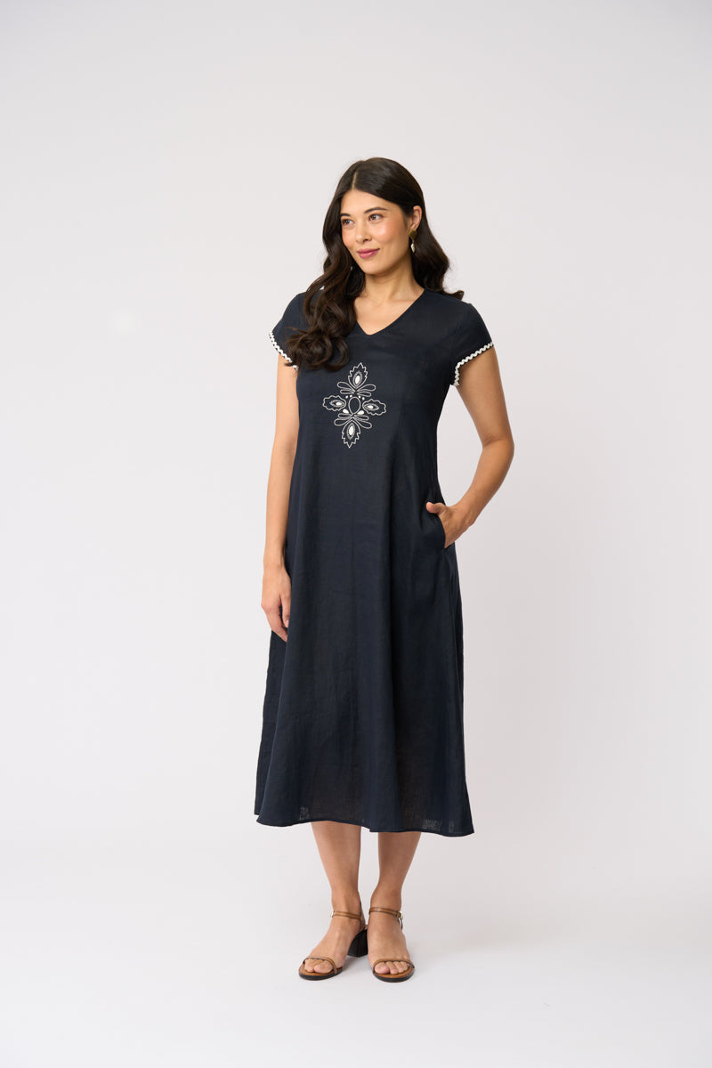 FOIL - Folk Yeah Dress - Navy
