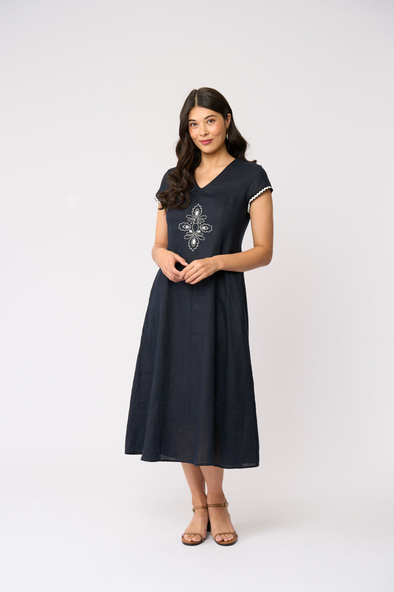 FOIL - Folk Yeah Dress - Navy