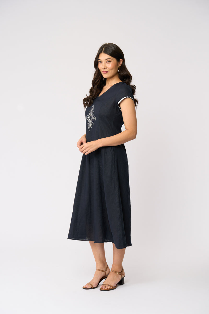 FOIL - Folk Yeah Dress - Navy