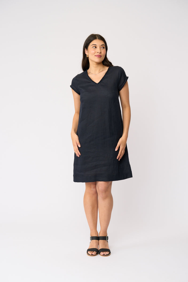 FOIL - V Festival Dress - Navy