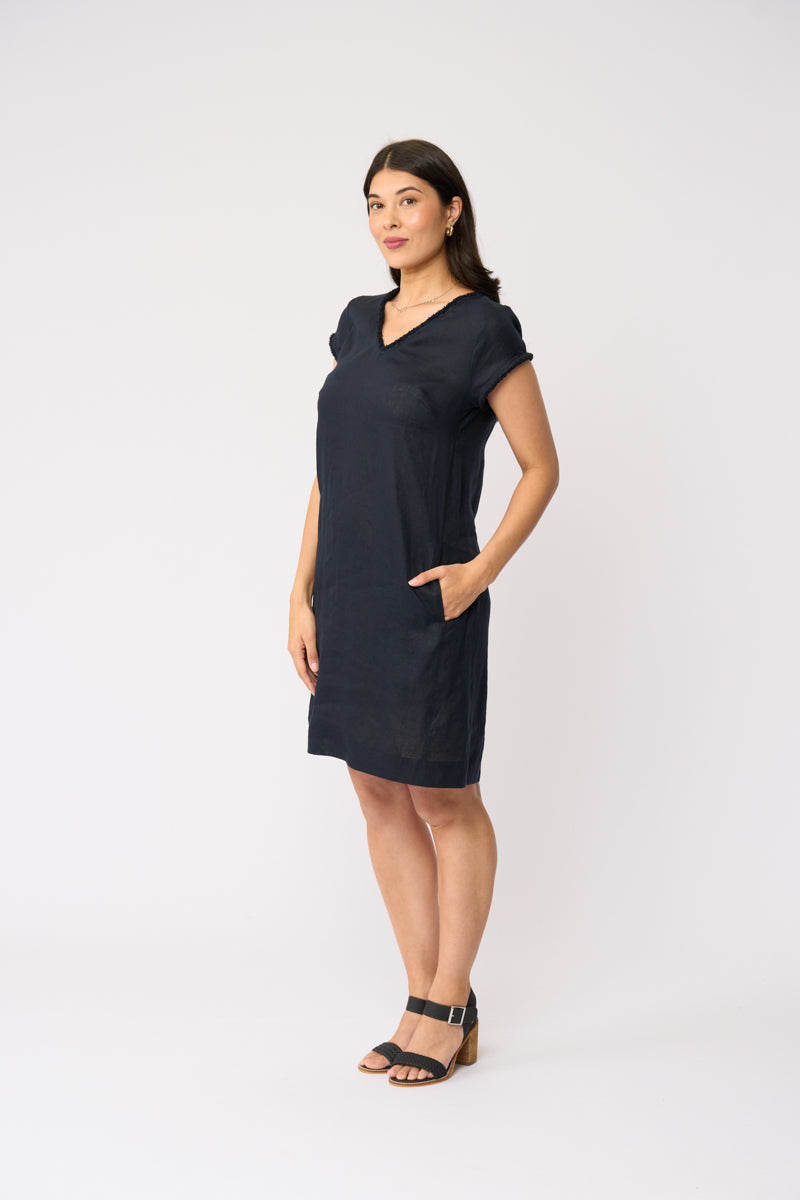 FOIL - V Festival Dress - Navy
