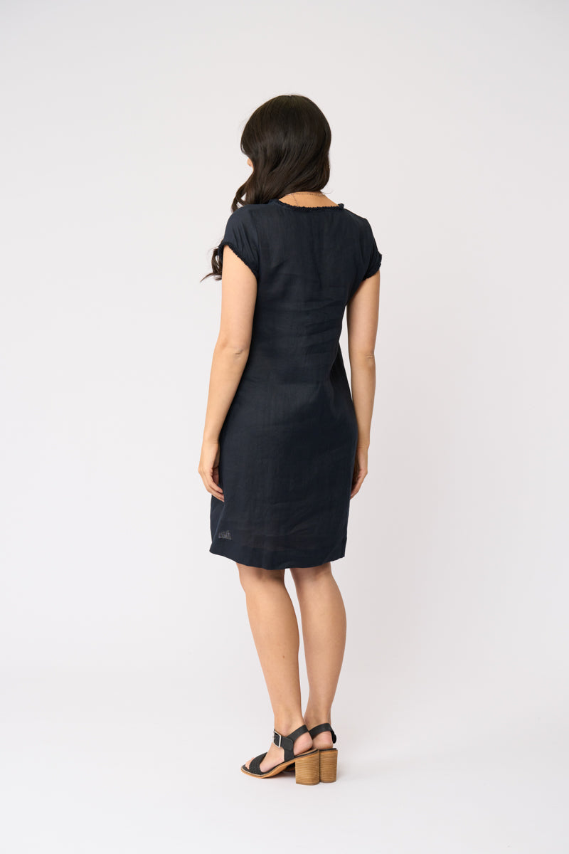 FOIL - V Festival Dress - Navy