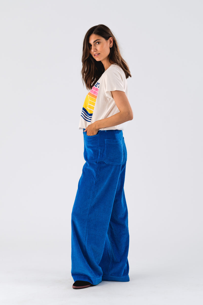 Lollys -  Florida Cord Pant - Neon Blue