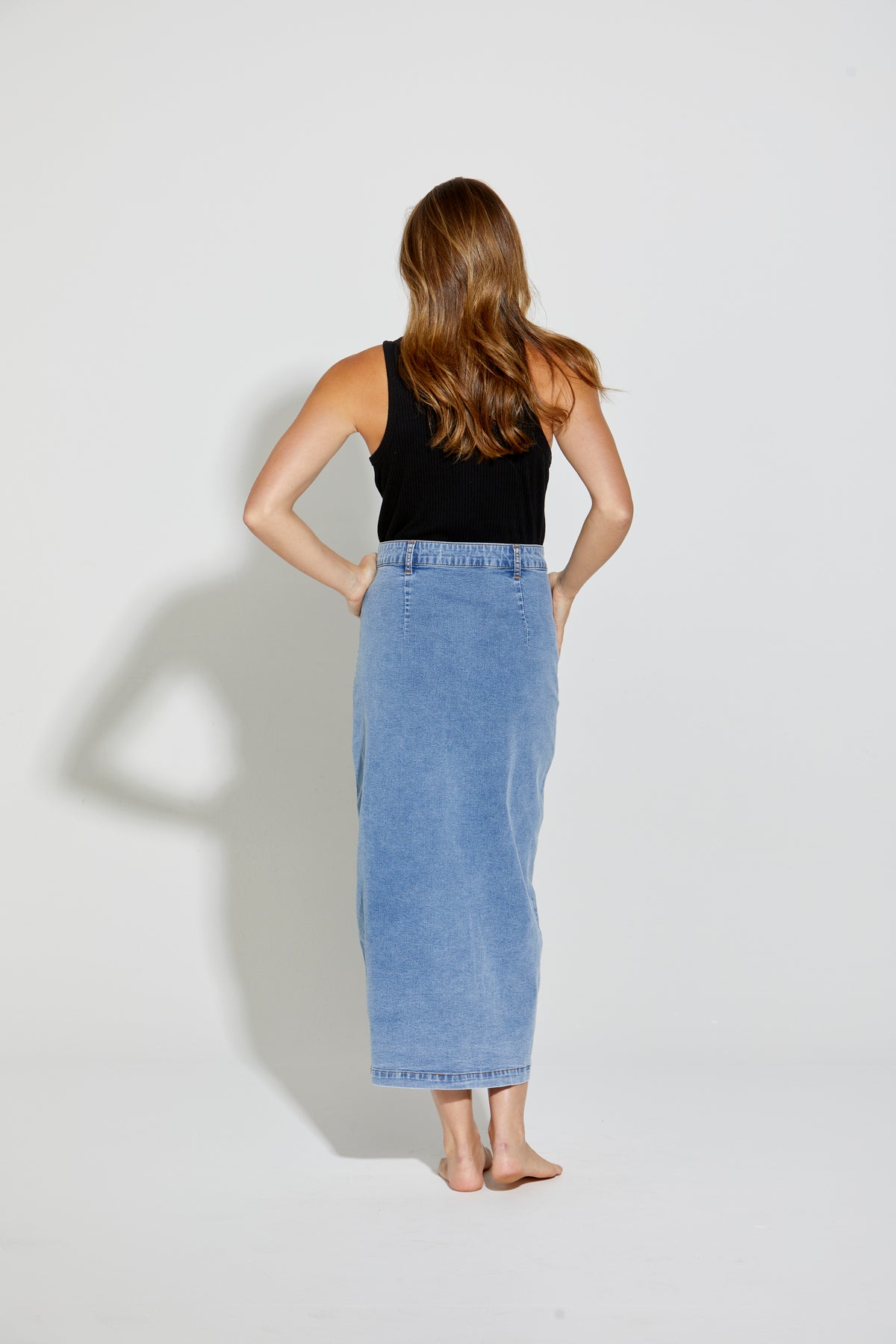 New London Jeans - Ginsberg Midi Button Skirt