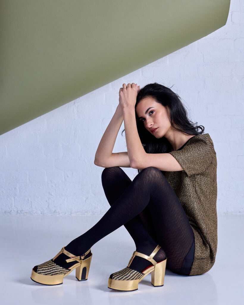 Tightology – Herringbone Merino Wool Tights – Black