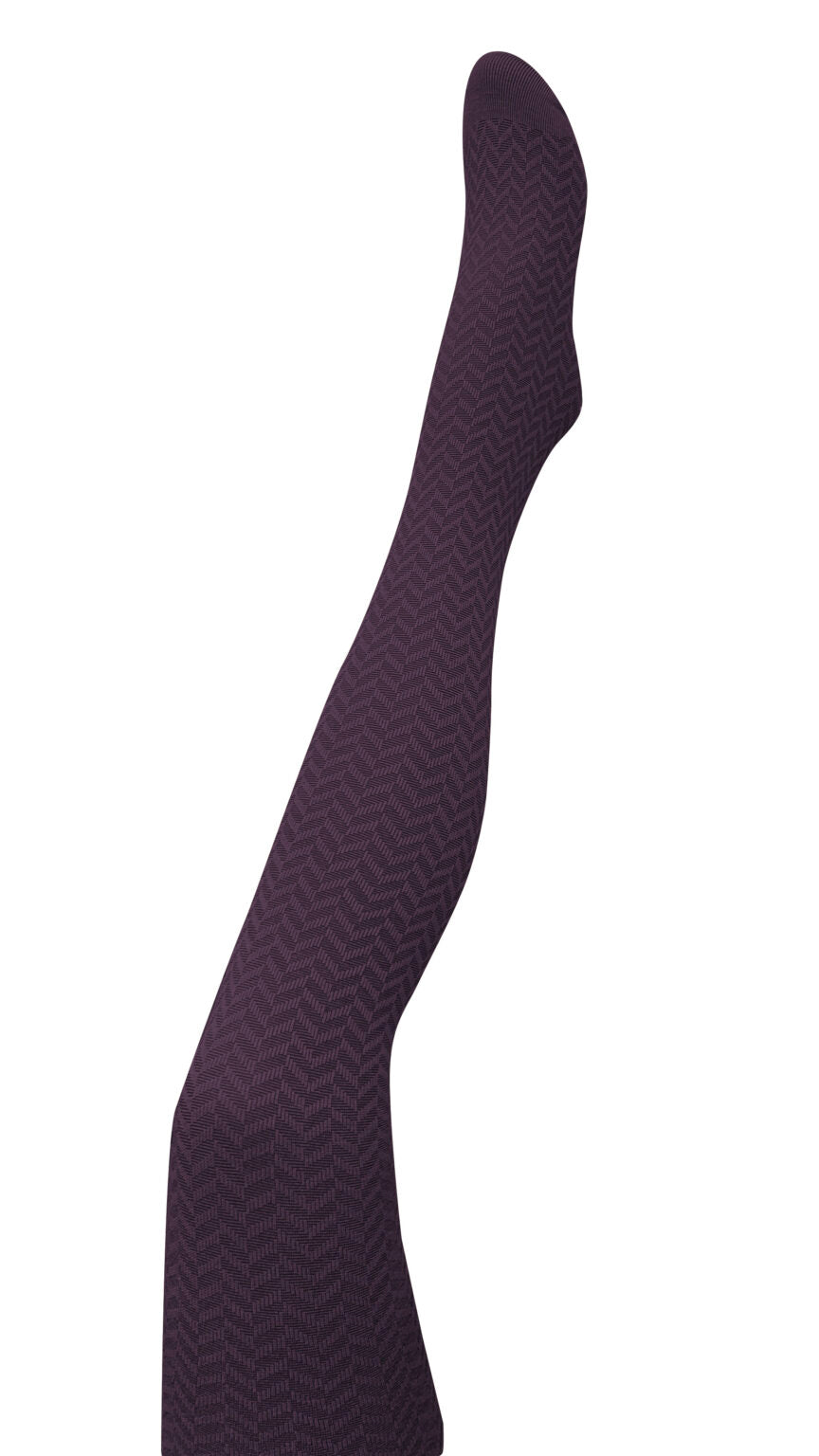 Tightology – Herringbone Merino Wool Tights – Plum