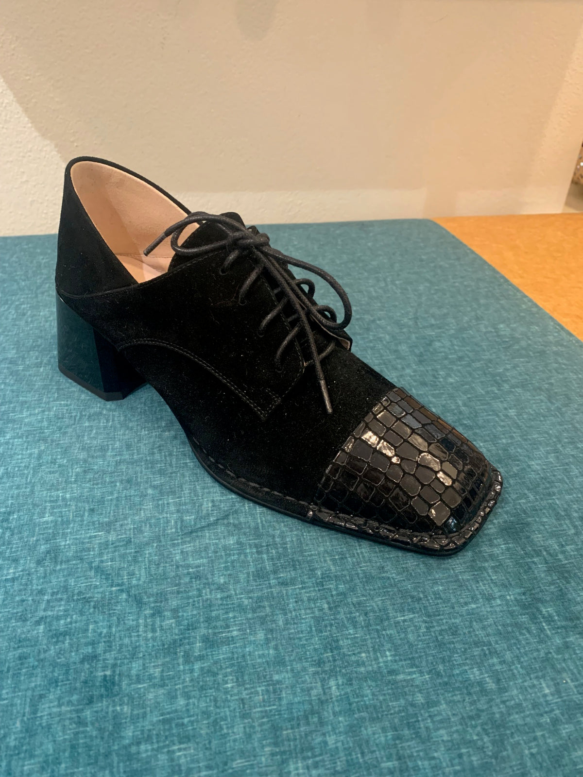 MR Shoes - Link Croc Leather Suede - Black