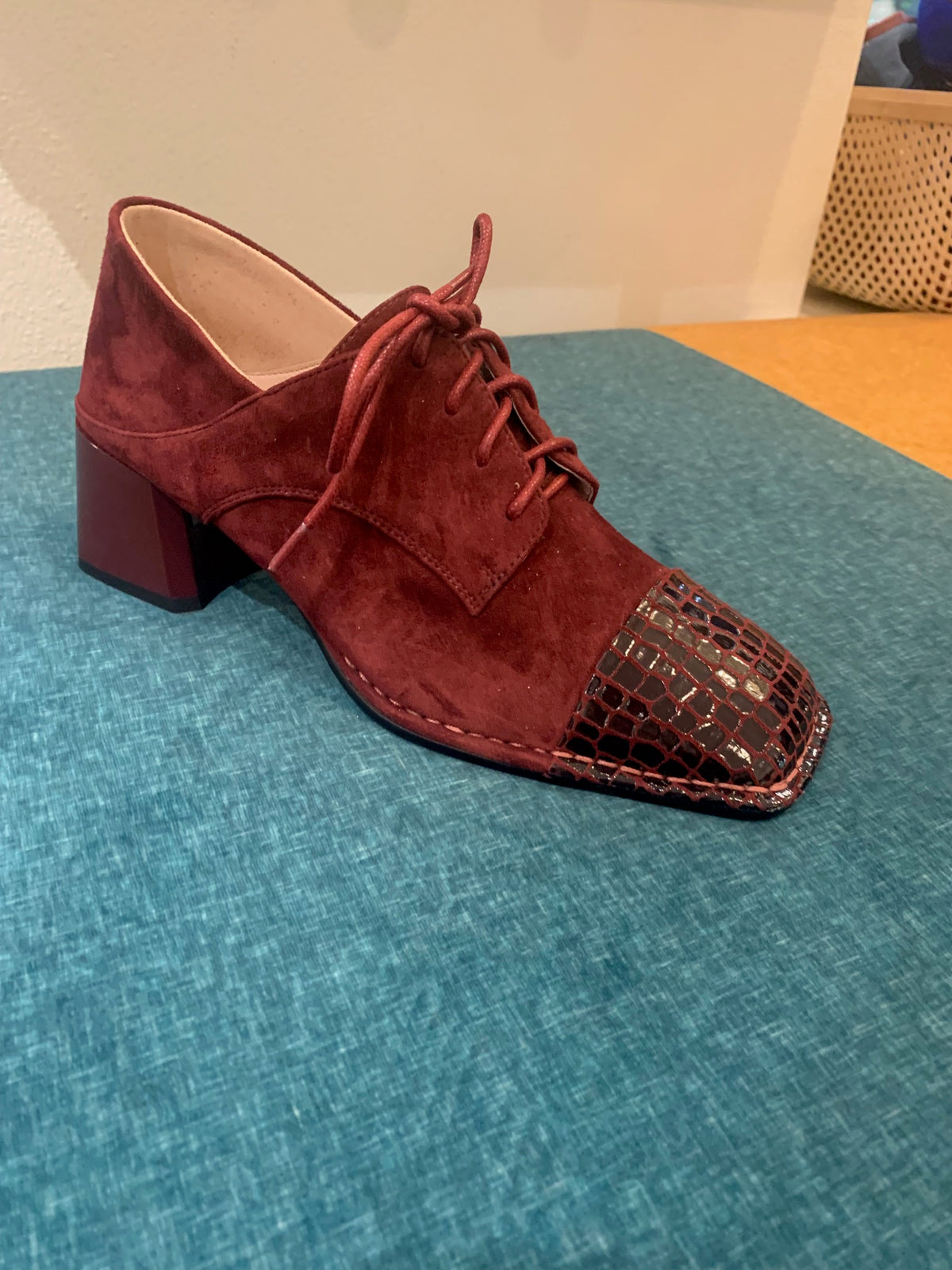 MR Shoes - Link Croc Leather Suede - Merlot