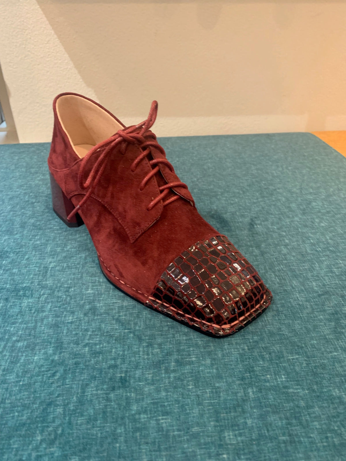 MR Shoes - Link Croc Leather Suede - Merlot