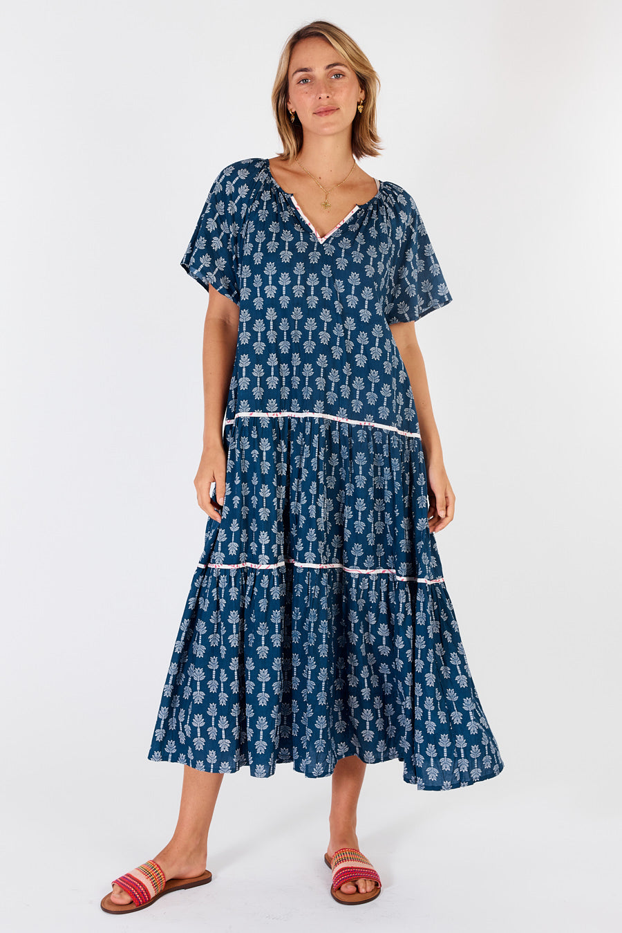 Ibisa - Calgary Midi Dress - Navy