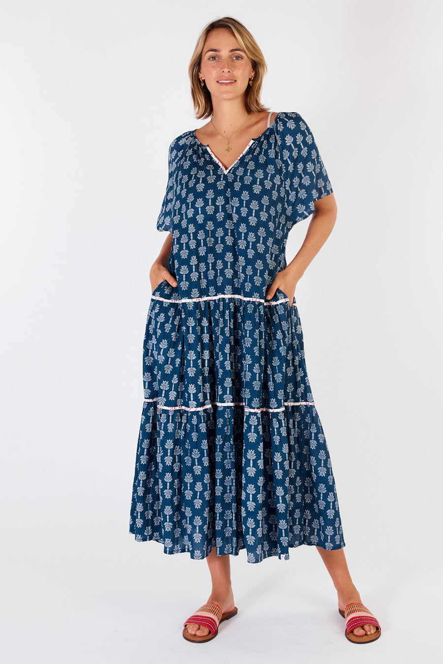 Ibisa - Calgary Midi Dress - Navy